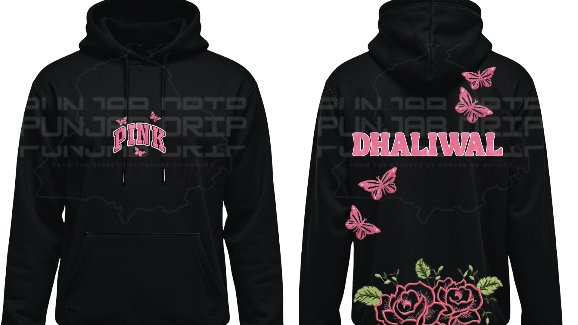 Pink Butterfly Custom Hoodie