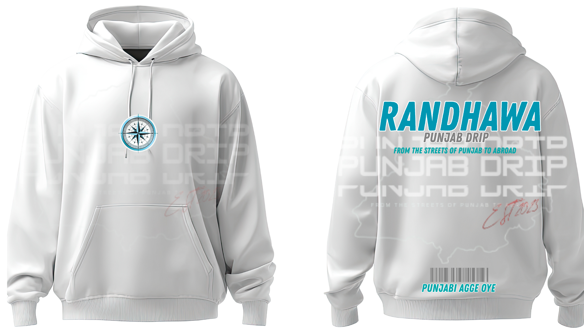 Compass Custom surname Hoodie